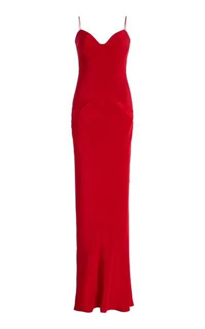 Sergio Hudson Sweetheart Silk Gown In Red
