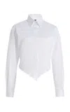Sergio Hudson Tie-detailed Cotton Top In White