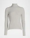 Sergio Hudson Turtleneck Cotton-cashmere Jersey Sweater In Gray