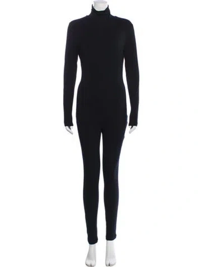 Pre-owned Sergio Hudson Turtleneck Jumpsuit In Blue