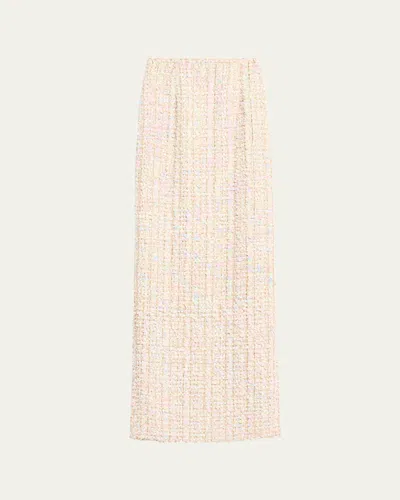 Sergio Hudson Tweed Maxi Skirt In Multi