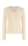 Sergio Hudson V-neck Cashmere Sweater In Ivory