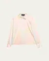 Sergio Hudson Watercolor Button-down Silk Blouse In Multi