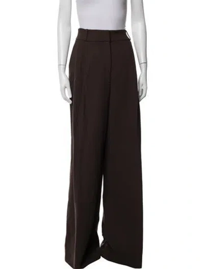 Pre-owned Sergio Hudson Wide Leg Pants In Brown