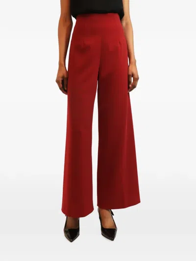 Pre-owned Sergio Hudson Wide-leg Trousers In Red