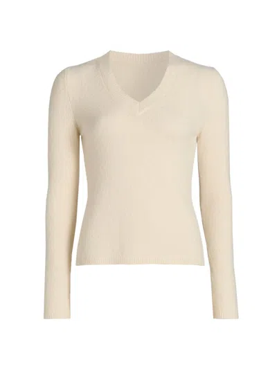 Sergio Hudson Women's Stretch-cashmere V-neck Sweater In Neutral