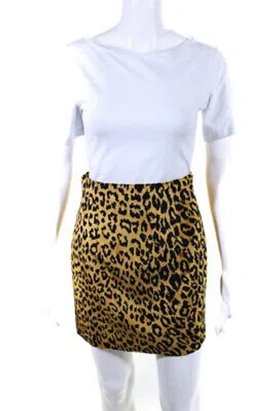 Pre-owned Sergio Hudson Womens Mini Skirt - Leopard Size 4 In Multicolor