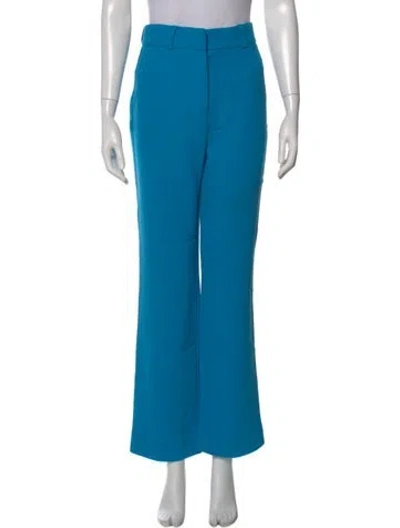 Pre-owned Sergio Hudson Wool Flared Pants In Blue