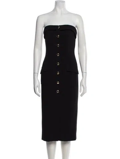 Pre-owned Sergio Hudson Wool Knee-length Dress In Black