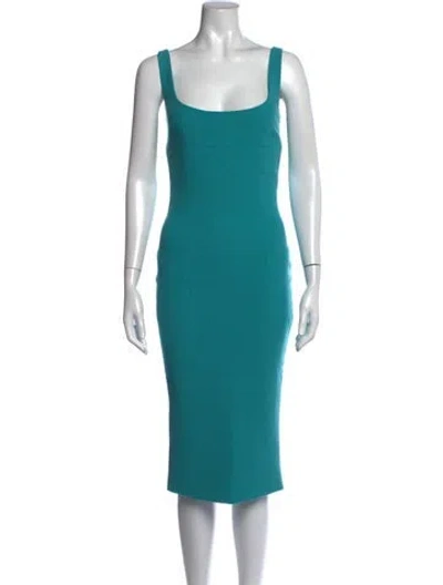 Pre-owned Sergio Hudson Wool Knee-length Dress In Blue
