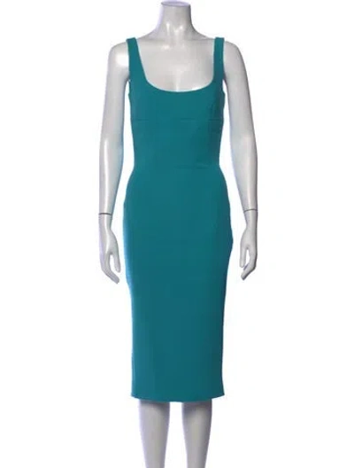Pre-owned Sergio Hudson Wool Knee-length Dress In Blue