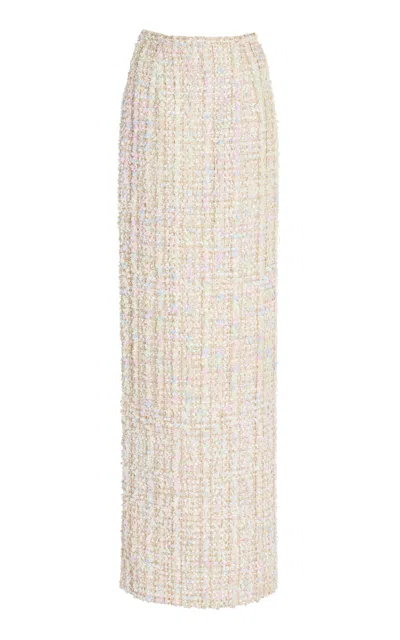 Sergio Hudson Wool Maxi Skirt In Multi