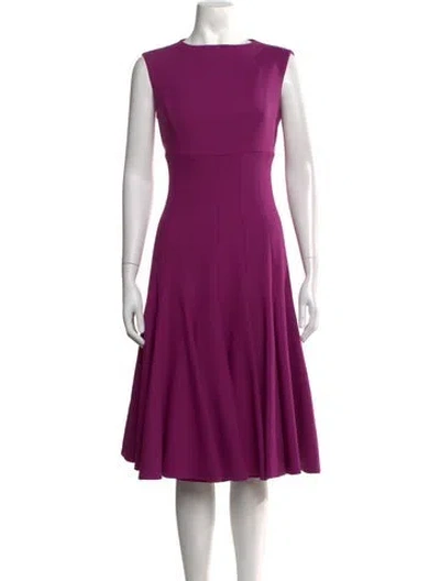 Pre-owned Sergio Hudson Wool Midi Length Dress In Purple