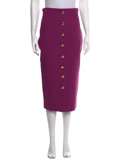 Pre-owned Sergio Hudson Wool Midi Length Skirt In Purple