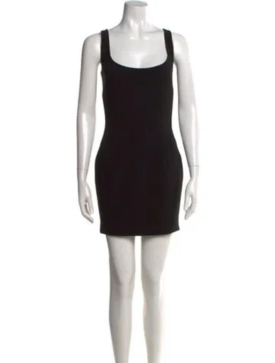 Pre-owned Sergio Hudson Wool Mini Dress In Black
