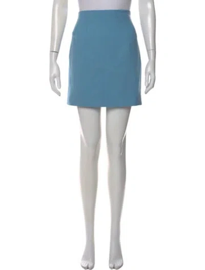 Pre-owned Sergio Hudson Wool Mini Skirt In Blue