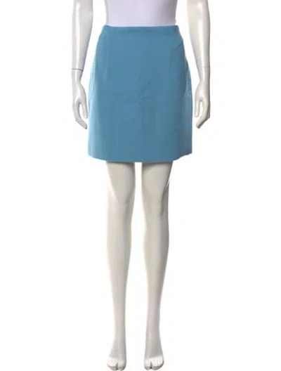 Pre-owned Sergio Hudson Wool Mini Skirt In Blue