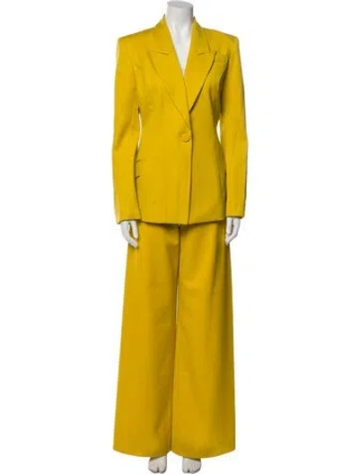Pre-owned Sergio Hudson Wool Pant Set In Yellow