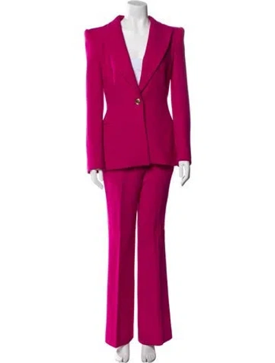 Pre-owned Sergio Hudson Wool Pantsuit In Pink
