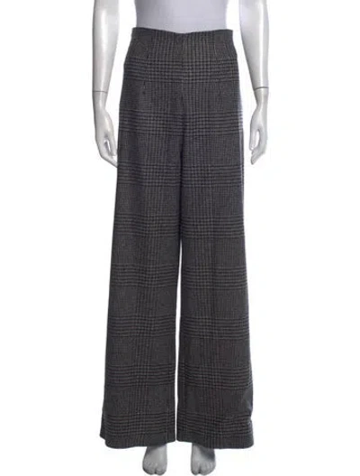 Pre-owned Sergio Hudson Wool Wide Leg Pants In Black