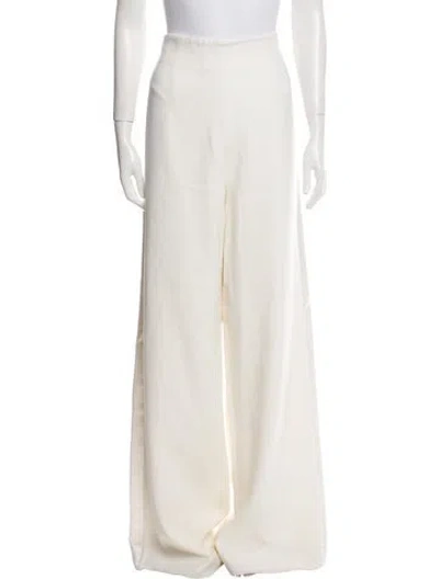 Pre-owned Sergio Hudson Wool Wide Leg Pants In Neutral