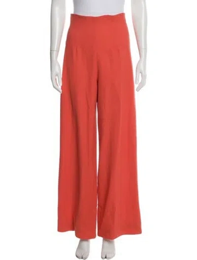 Pre-owned Sergio Hudson Wool Wide Leg Pants In Orange