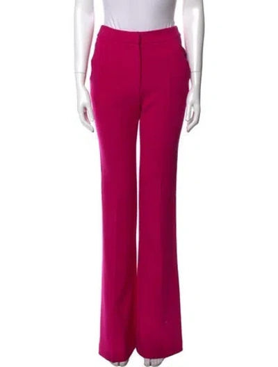 Pre-owned Sergio Hudson Wool Wide Leg Pants In Pink