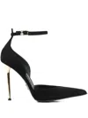 Sergio Levantesi 100mm Lara56 Ankle-strap Pointed-toe Pumps In Black