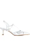 Sergio Levantesi 50mm Buckle-detail Pointed-toe Sandals In Gray