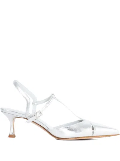 Sergio Levantesi 50mm Buckle-detail Pointed-toe Sandals In Gray