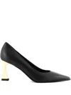 Sergio Levantesi 55mm Kandy Metallic-heel Pumps In Black