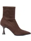 Sergio Levantesi Janet Dark Brown Heeled Ankle Boot In Brown