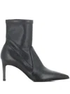 Sergio Levantesi 75mm Pointed-toe Ankle Boots In Black