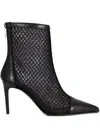 Sergio Levantesi 80mm Leather Ankle Boots In Black