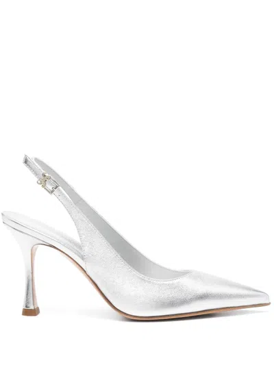 Sergio Levantesi 85mm Daria Slingback Pumps In Silver