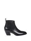 Sergio Levantesi Ankle Boots With Pointed Toe And Ribbed Side Panels In Black