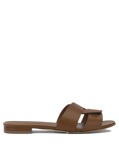 Sergio Levantesi Aria Leather Sandals In Brown
