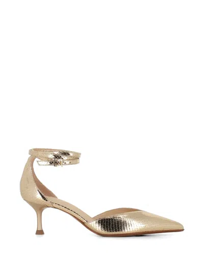Sergio Levantesi Camelia Point-toe Heeled Pumps In Gold