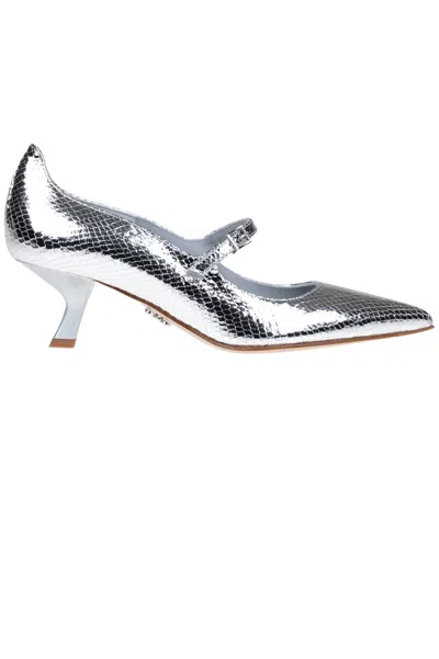Sergio Levantesi Carlotta Mary Jane Pumps In Silver