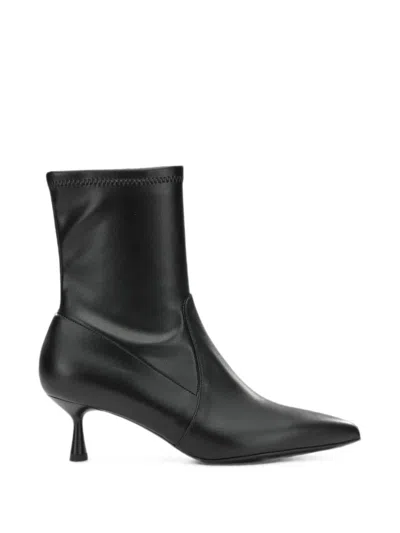 Sergio Levantesi Celine Pointed-toe Heeled Ankle Boots In Black