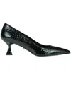 Sergio Levantesi Chenny Crocodile Print Pumps In Black