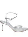 Sergio Levantesi Microstar Silver Sandals With Stiletto Heel In Silver