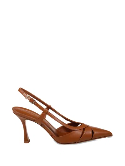 Sergio Levantesi Cutout Pointed Pumps In Brown