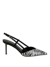 Sergio Levantesi Zebra Print Slingback Stiletto Pump In Black