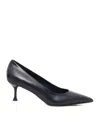 Sergio Levantesi Ella Pointed-toe Leather Pumps In Black