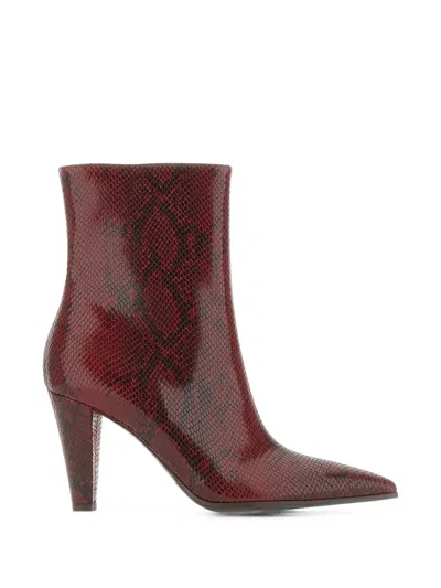 Sergio Levantesi Delia67 Python-print Ankle Boots In Red