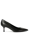 Sergio Levantesi Ella Pointed-toe Leather Pumps In Black