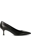 Sergio Levantesi Ella Pointed-toe Leather Pumps In Black