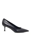 Sergio Levantesi Ella Pointed-toe Leather Pumps In Black