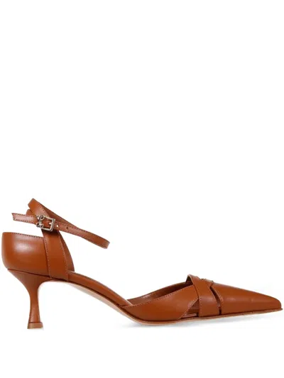 Sergio Levantesi Ester Leather Pumps In Brown